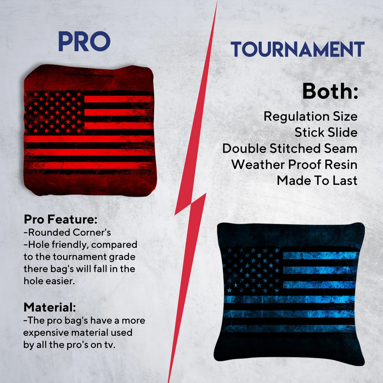 Blue Red Lines Professional Cornhole Bags - Set Of 8 6 Blue Red Lines Professional Cornhole Bags - Set Of 8 - Image 6