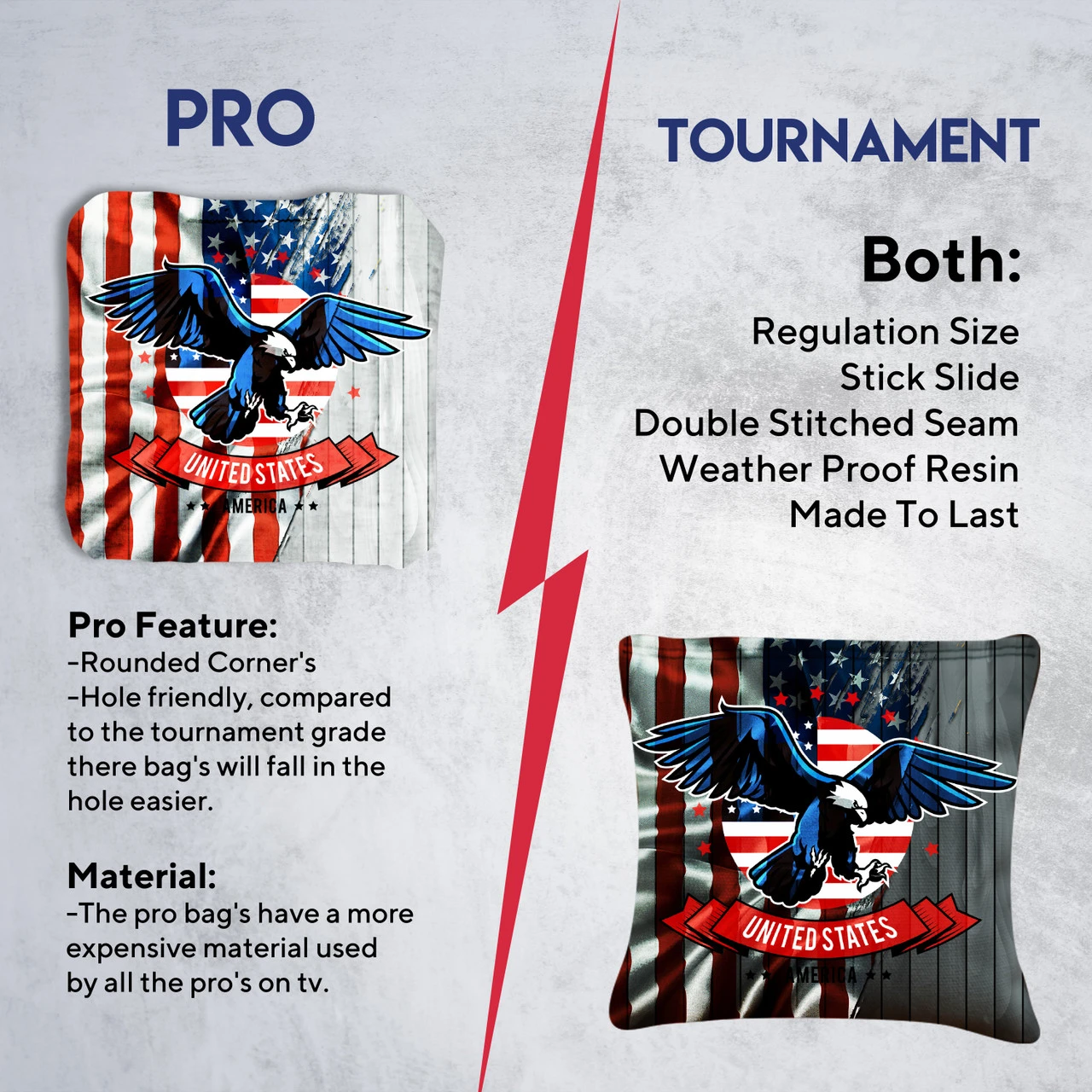 USA Eagle Flag Professional Cornhole Bags - Set Of 8 6 USA Eagle Flag Professional Cornhole Bags - Set Of 8 - Image 6