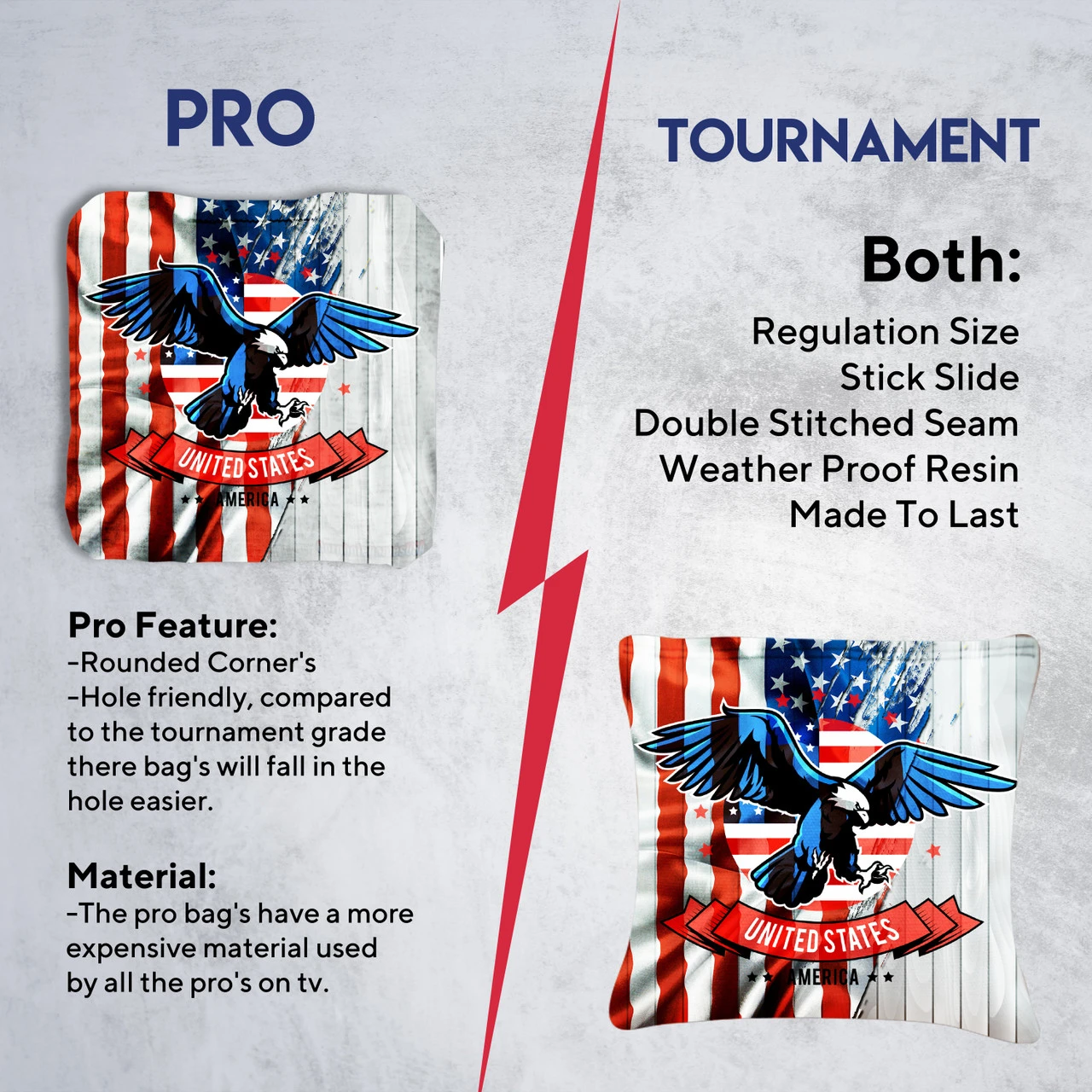 USA Eagle Flag Tournament Cornhole Bags - Set Of 8 6 USA Eagle Flag Tournament Cornhole Bags - Set Of 8 - Image 6
