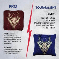 Red Blue Deer Tournament Cornhole Bags - Set Of 8 -Custom Cornhole 6 53413.1708293775