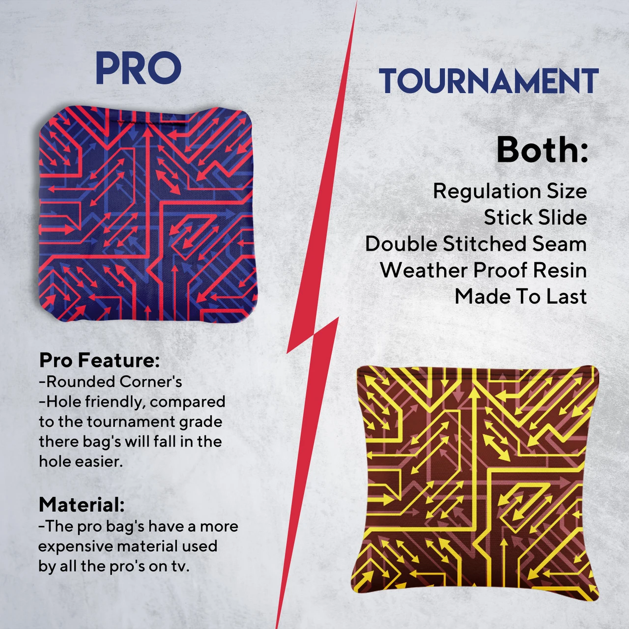 Red Yellow Tech Professional Cornhole Bags - Set Of 8 6 Red Yellow Tech Professional Cornhole Bags - Set Of 8 - Image 6