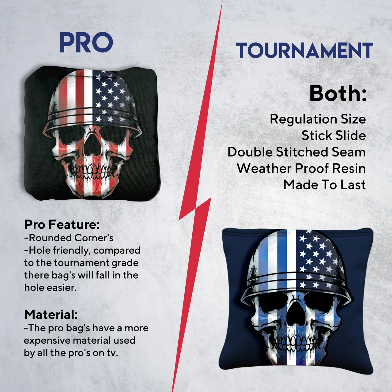 Soldier Flag Skull Professional Cornhole Bags - Set Of 8 6 Soldier Flag Skull Professional Cornhole Bags - Set Of 8 - Image 6