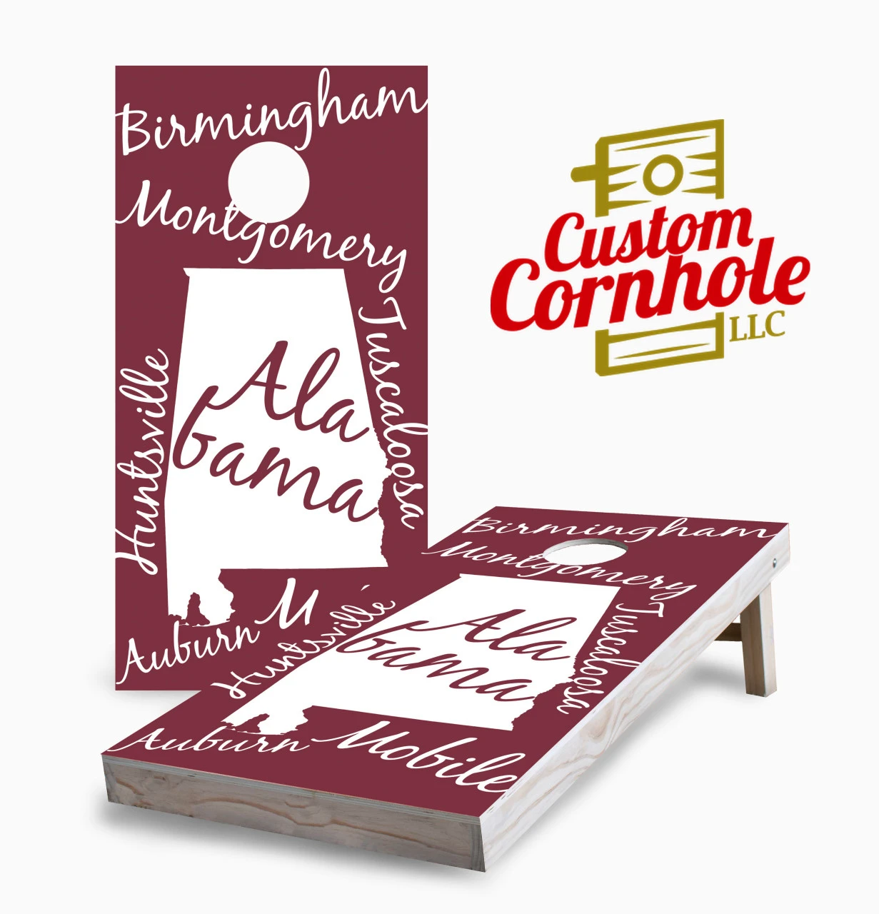 Alabama State Pride Cornhole Set With Bags 1 Alabama State Pride Cornhole Set With Bags