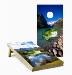 Bass With Lure Cornhole Set With Bags