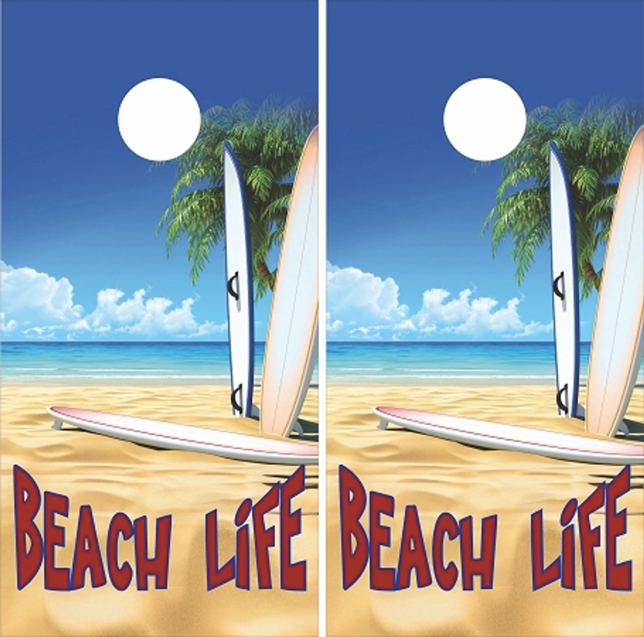 Beach Life Surf Cornhole Wraps - Set Of 2 1 Beach Life Surf Cornhole Wraps - Set Of 2