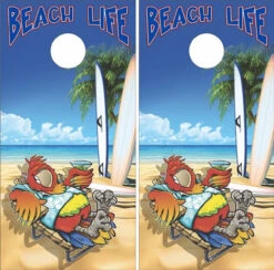 Custom Cornhole -Custom Cornhole Beach Life Wraps w Bird 97813 82764.1682618043