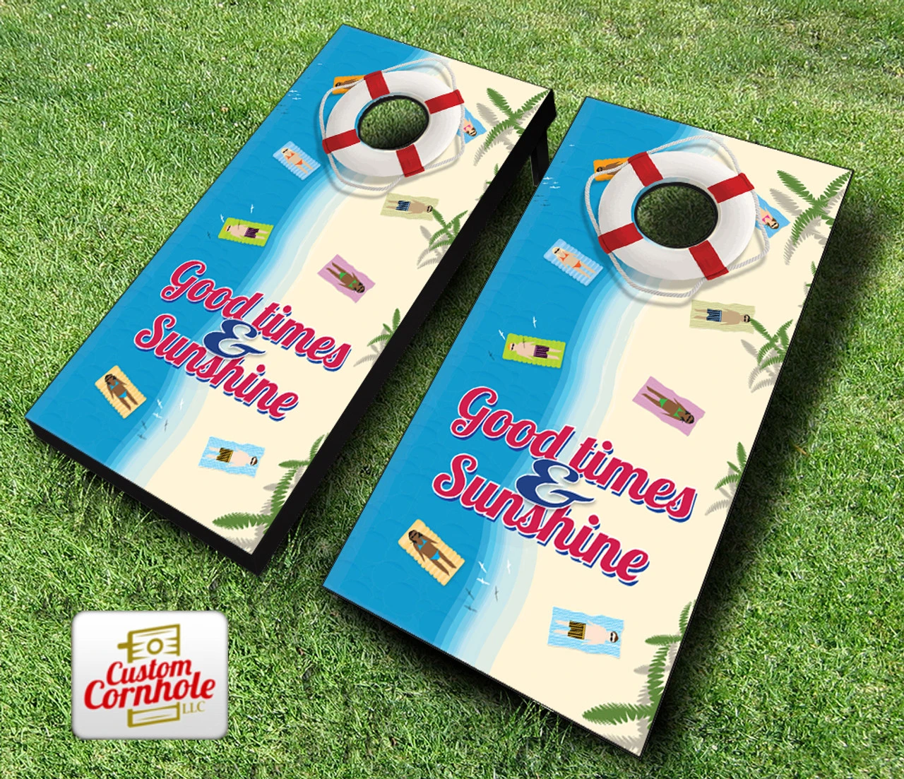 Beach Themed Cornhole Set With Bags 3 Beach Themed Cornhole Set With Bags - Image 3