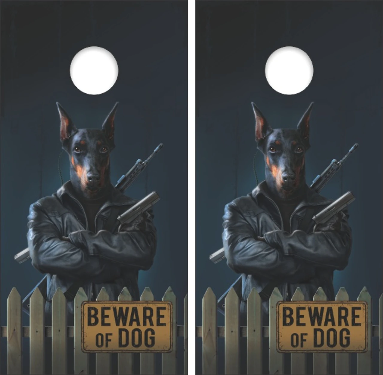 Beware Of Dog Cornhole Wraps - Set Of 2 1 Beware Of Dog Cornhole Wraps - Set Of 2