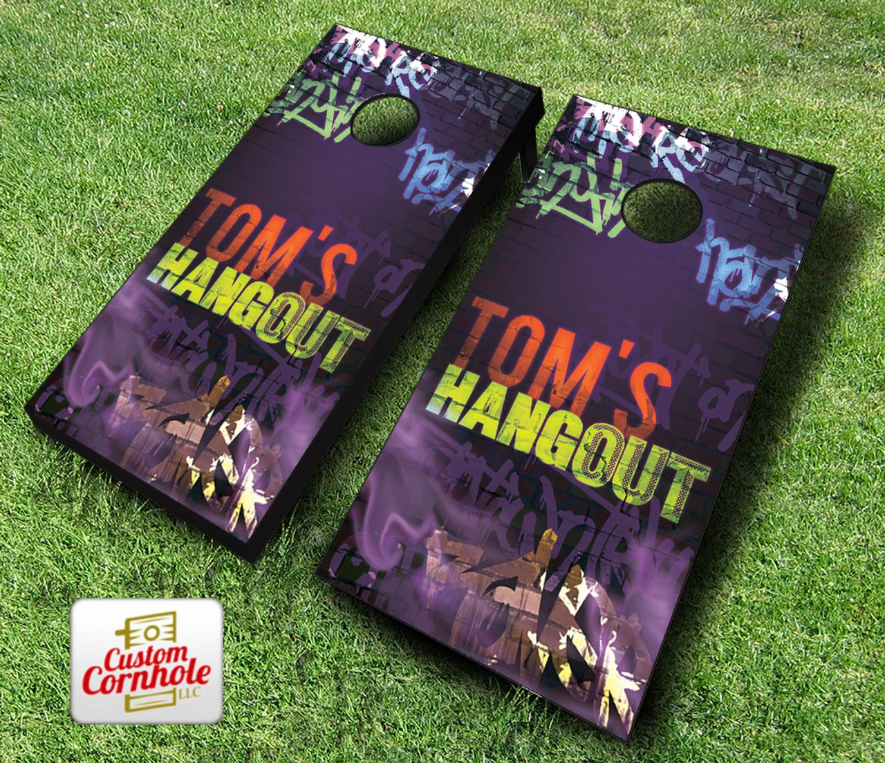 Blacklight Hangout Cornhole Set With Bags 3 Blacklight Hangout Cornhole Set With Bags - Image 3