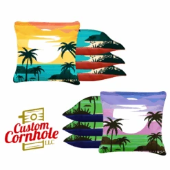 Blue Green Water Beach Tournament Cornhole Bags - Set Of 8