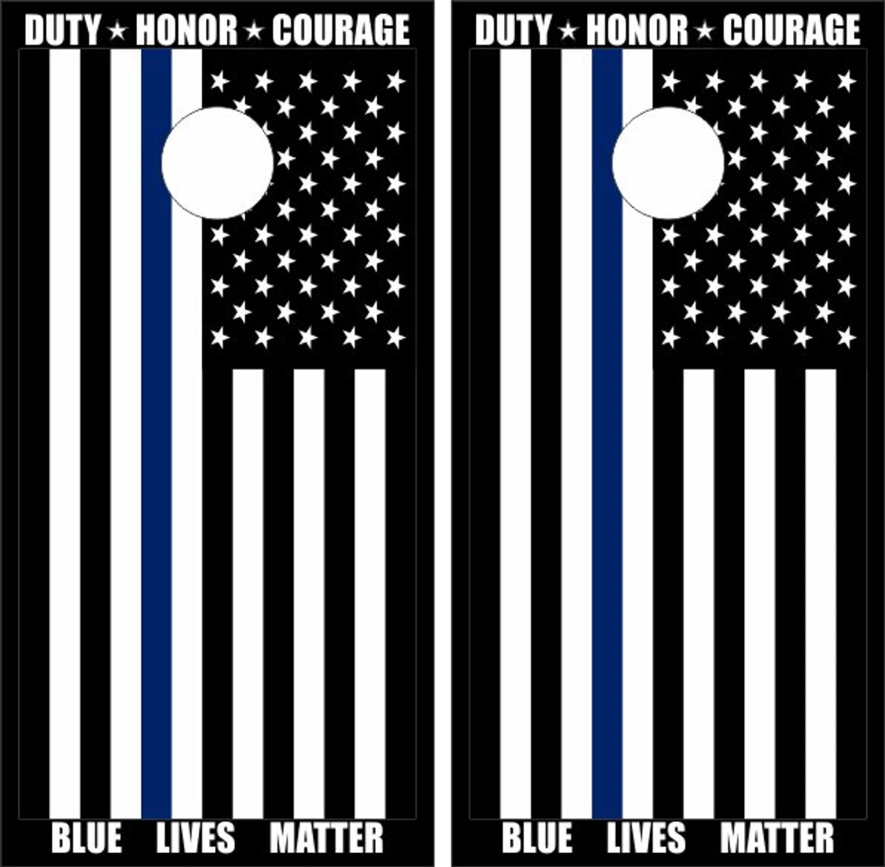 Blue Lives Matter Cornhole Wraps - Set Of 2 1 Blue Lives Matter Cornhole Wraps - Set Of 2