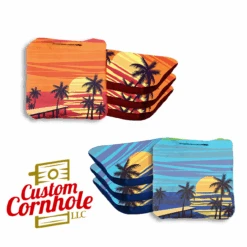 Blue Red Beach Professional Cornhole Bags - Set Of 8
