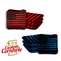 Blue Red Lines Professional Cornhole Bags - Set Of 8