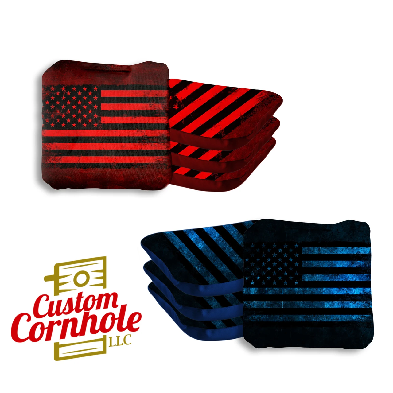 Blue Red Lines Professional Cornhole Bags - Set Of 8 1 Blue Red Lines Professional Cornhole Bags - Set Of 8