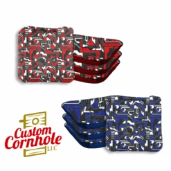 Blue Red Tech Fusion Professional Cornhole Bags - Set Of 8