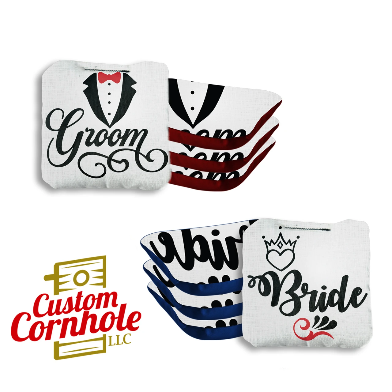 Bride Groom Professional Cornhole Bags - Set Of 8 1 Bride Groom Professional Cornhole Bags - Set Of 8