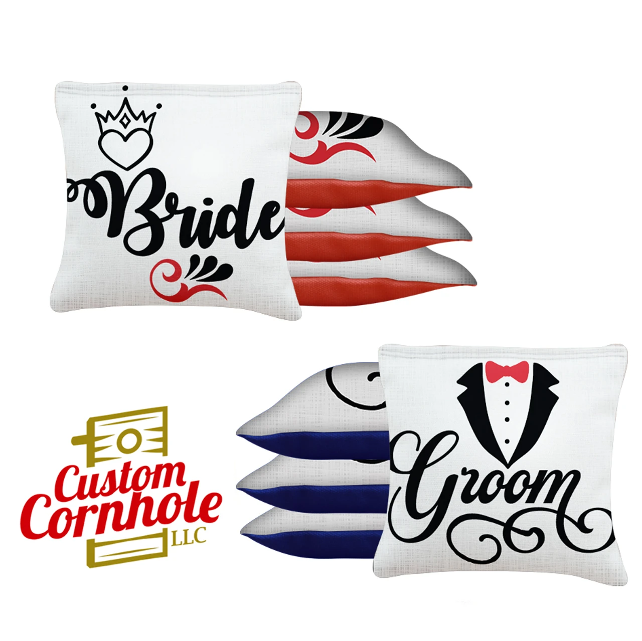 Bride Groom Tournament Cornhole Bags - Set Of 8 1 Bride Groom Tournament Cornhole Bags - Set Of 8