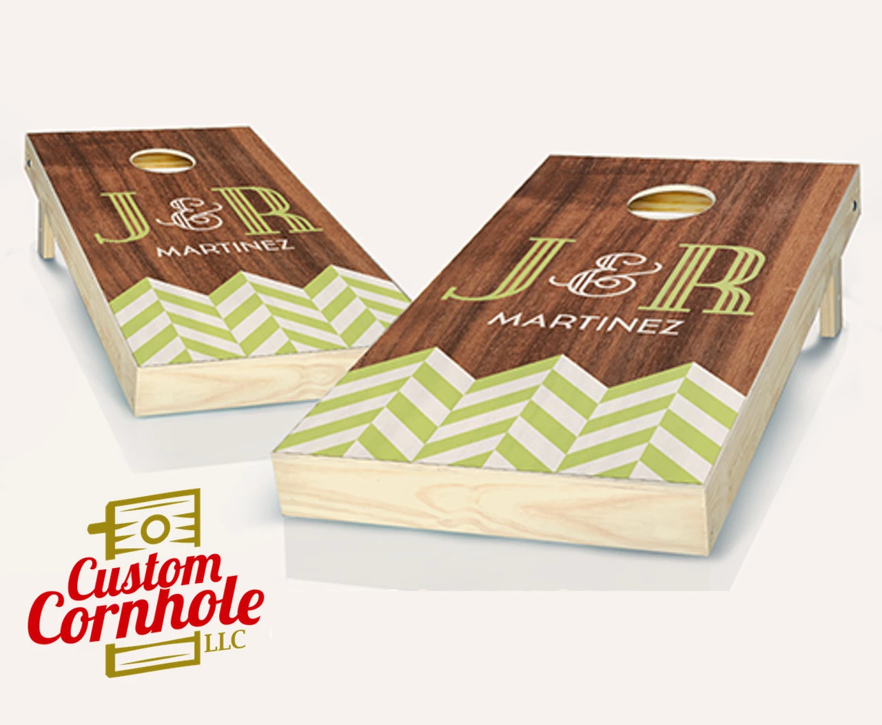 Chevron Wedding Cornhole Set With Bags 1 Chevron Wedding Cornhole Set With Bags