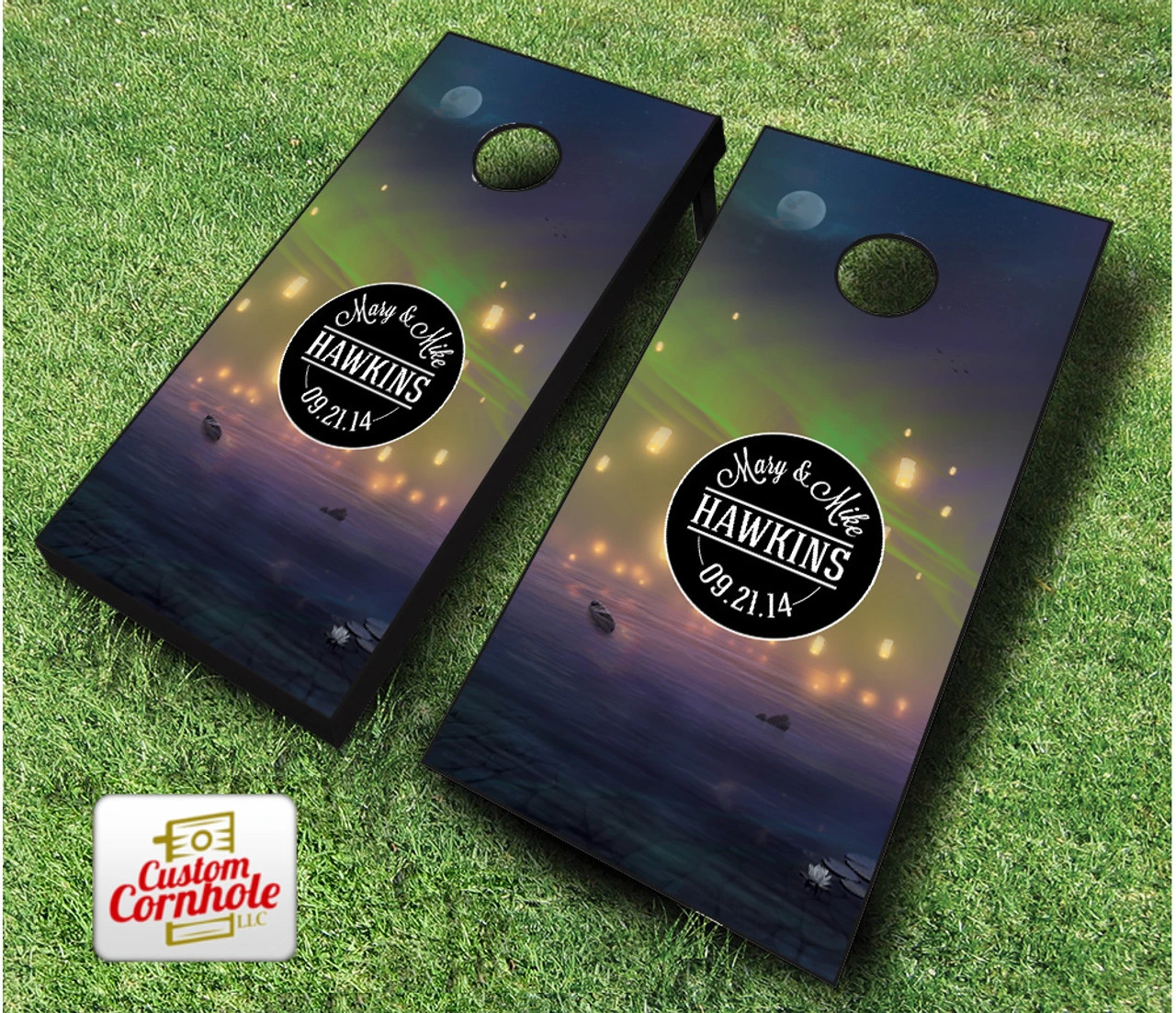 Chinese Lantern Wedding Cornhole Set With Bags 3 Chinese Lantern Wedding Cornhole Set With Bags - Image 3