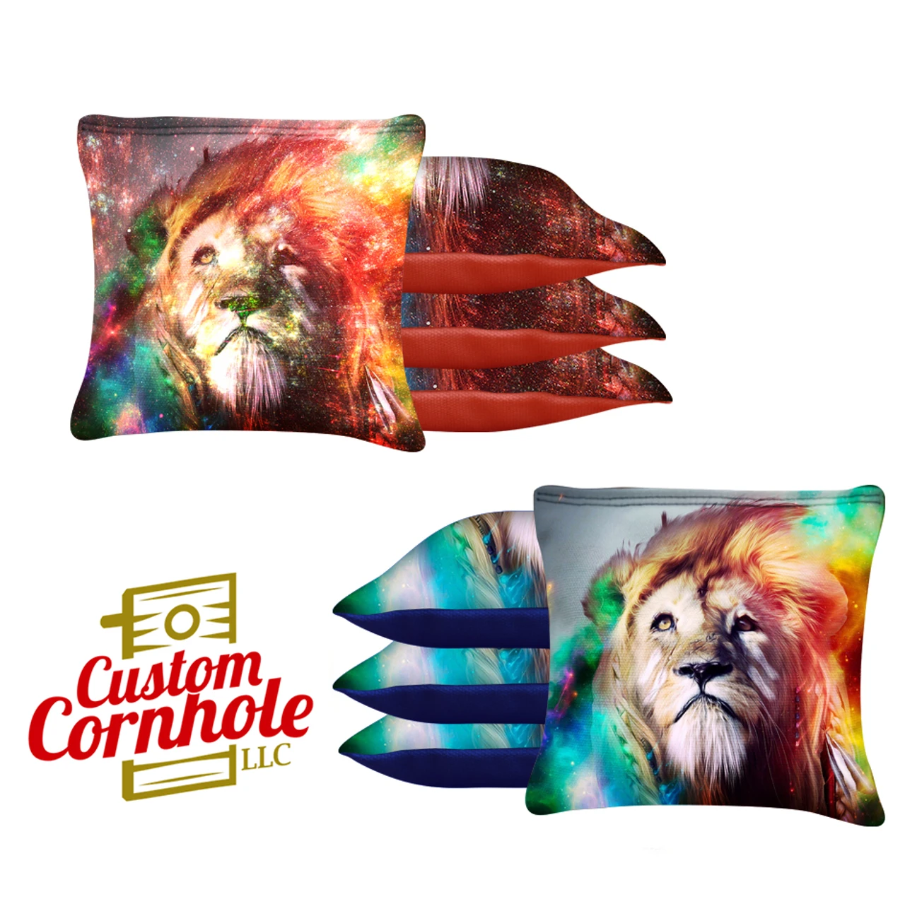 Colored Lion Tournament Cornhole Bags - Set Of 8 1 Colored Lion Tournament Cornhole Bags - Set Of 8