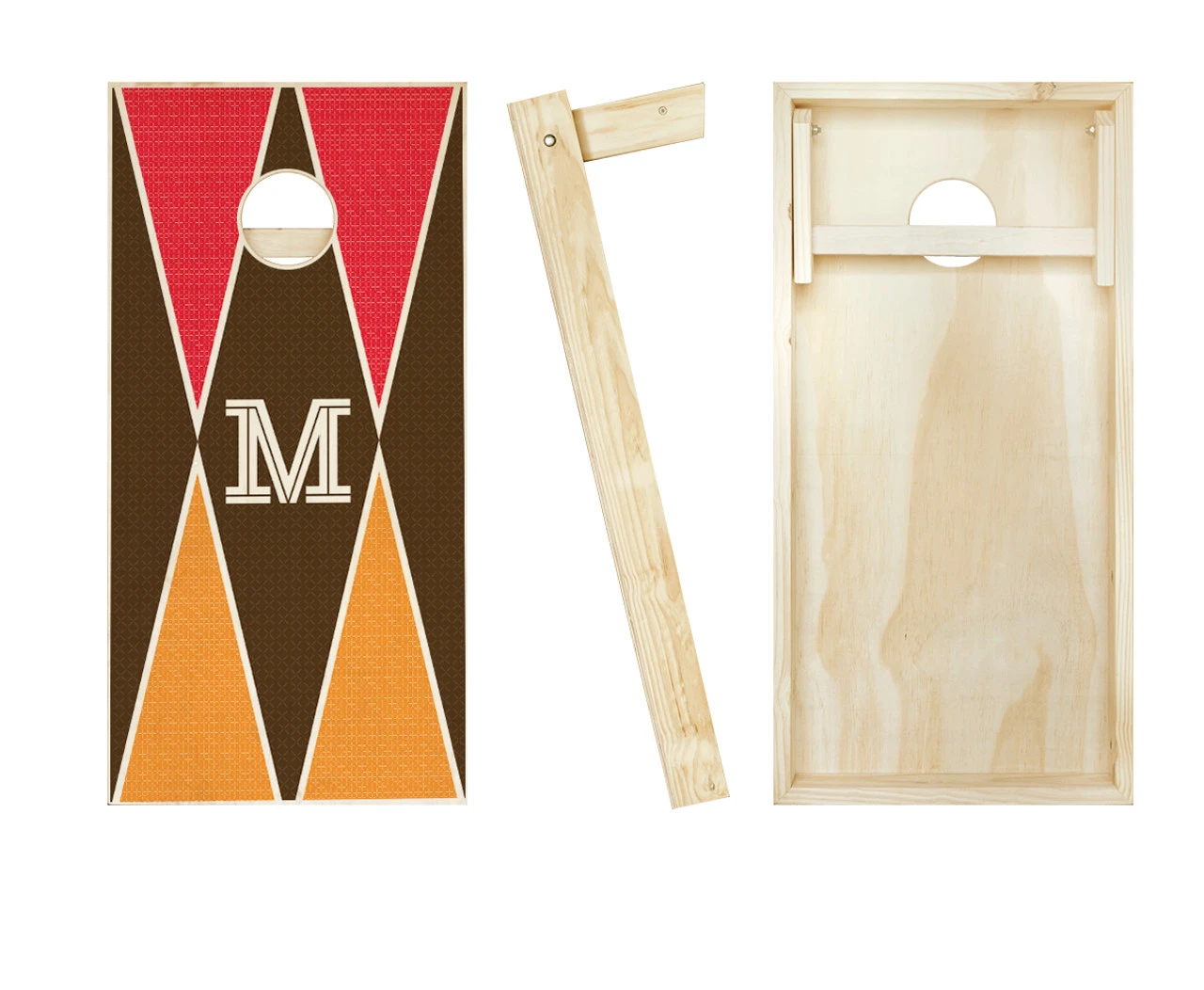 Colored Monogram Triangles Cornhole Set With Bags 2 Colored Monogram Triangles Cornhole Set With Bags - Image 2