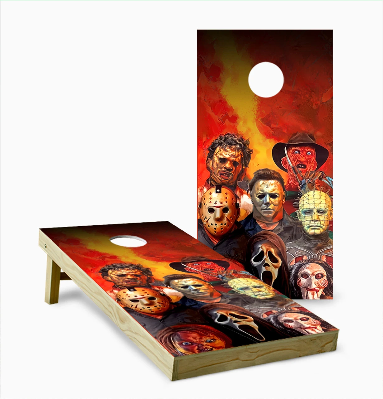 Horror Characters Cornhole Set With Bags 1 Horror Characters Cornhole Set With Bags