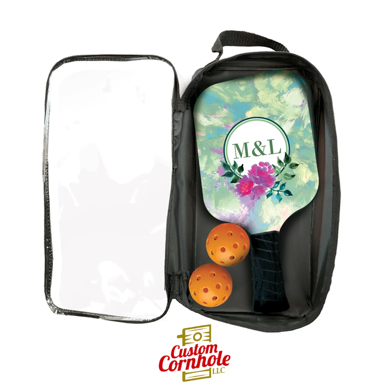 Custom Watercolor Monogram Pickleball Paddle Set 2 Custom Watercolor Monogram Pickleball Paddle Set - Image 2