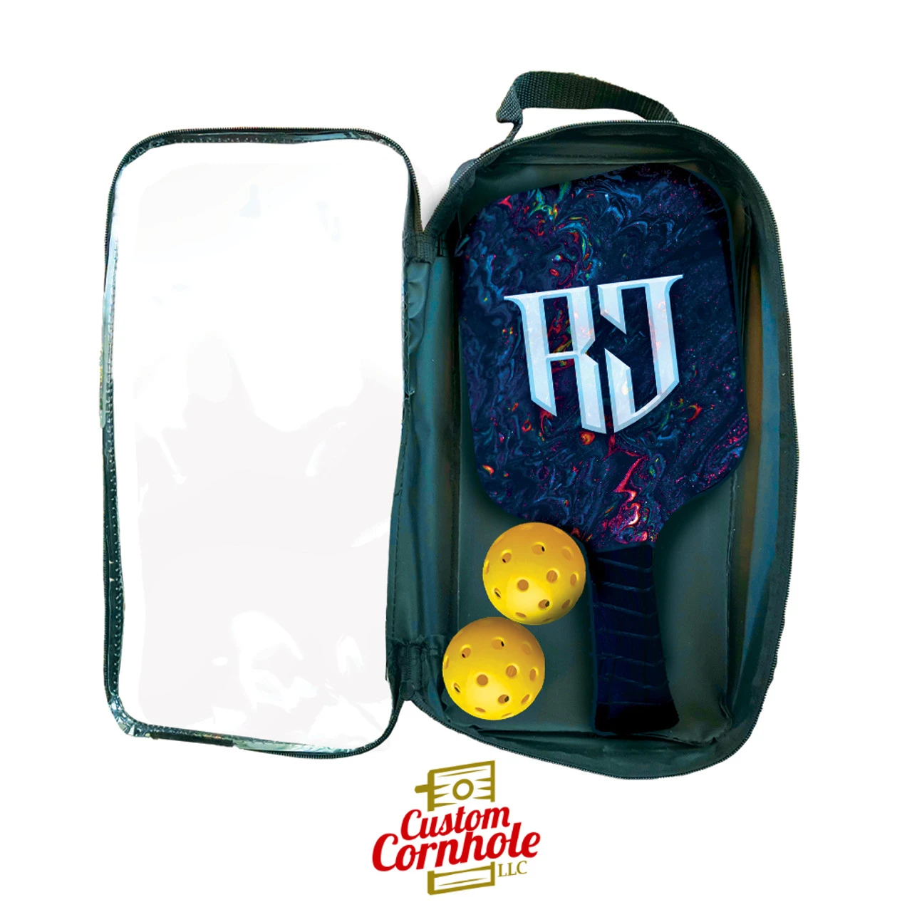 Custom Two Letter Gothic Monogram Pickleball Paddle Set 2 Custom Two Letter Gothic Monogram Pickleball Paddle Set - Image 2