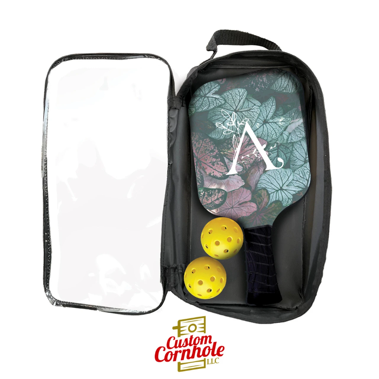 Custom Floral Monogram Pickleball Paddle Set 2 Custom Floral Monogram Pickleball Paddle Set - Image 2
