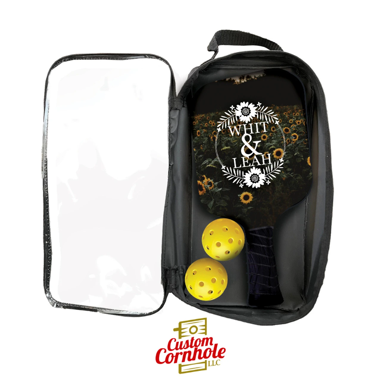 Custom Circle Flower Bride And Groom Pickleball Paddle Set 2 Custom Circle Flower Bride And Groom Pickleball Paddle Set - Image 2