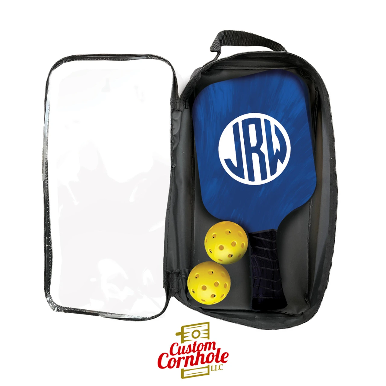 Custom Three Letter Monogram Blue Pickleball Paddle Set 2 Custom Three Letter Monogram Blue Pickleball Paddle Set - Image 2