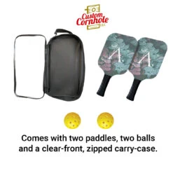 Custom Floral Monogram Pickleball Paddle Set 5 Custom Floral Monogram Pickleball Paddle Set -Custom Cornhole Custom Cornhole LLC Pickleball 3 10992.1707871789