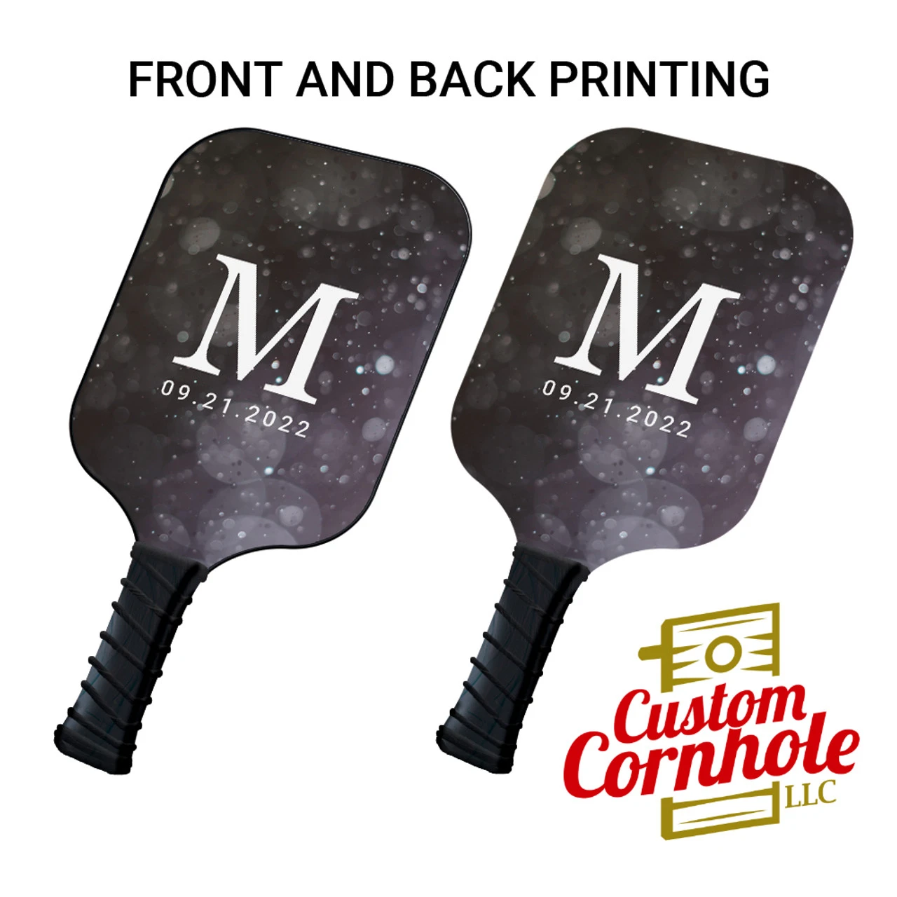 Custom Monogram And Date Pickleball Paddle Set 1 Custom Monogram And Date Pickleball Paddle Set