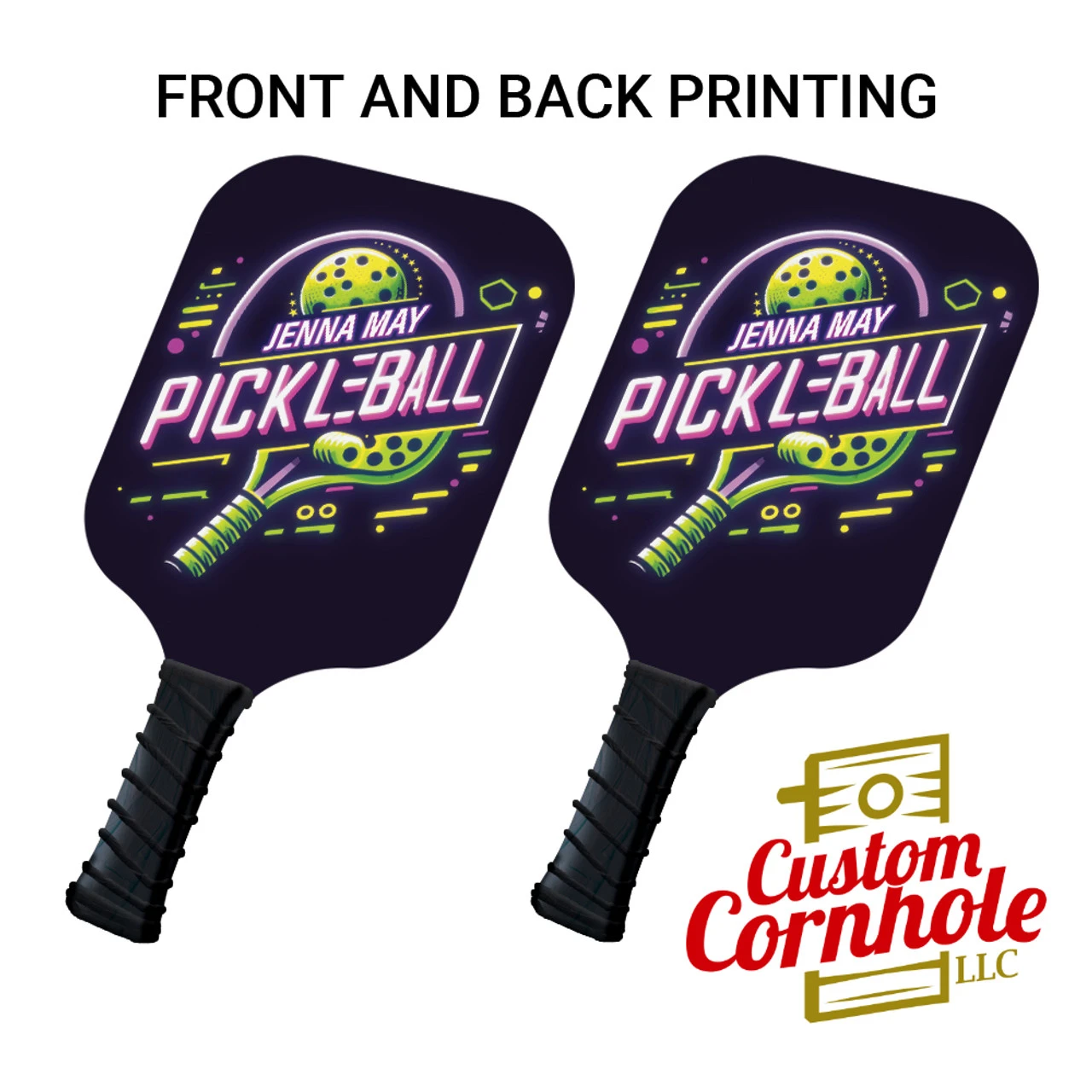 Custom Blacklight Pickleball Paddle Set 1 Custom Blacklight Pickleball Paddle Set