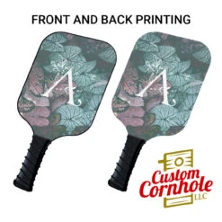 Custom Floral Monogram Pickleball Paddle Set