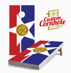 Dallas City Flag Cornhole Set With Bags