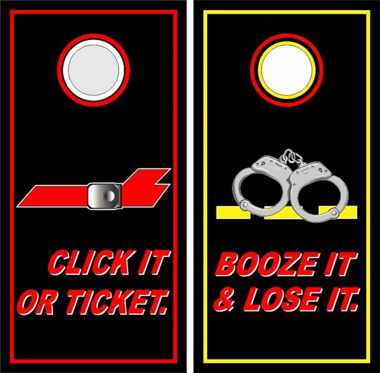 Click It Or Ticket Cornhole Wraps - Set Of 2 1 Click It Or Ticket Cornhole Wraps - Set Of 2