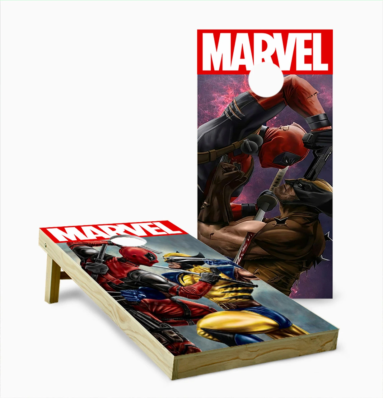 Wolverine And Deadpool Version 2 Cornhole Set With Bags 1 Wolverine And Deadpool Version 2 Cornhole Set With Bags