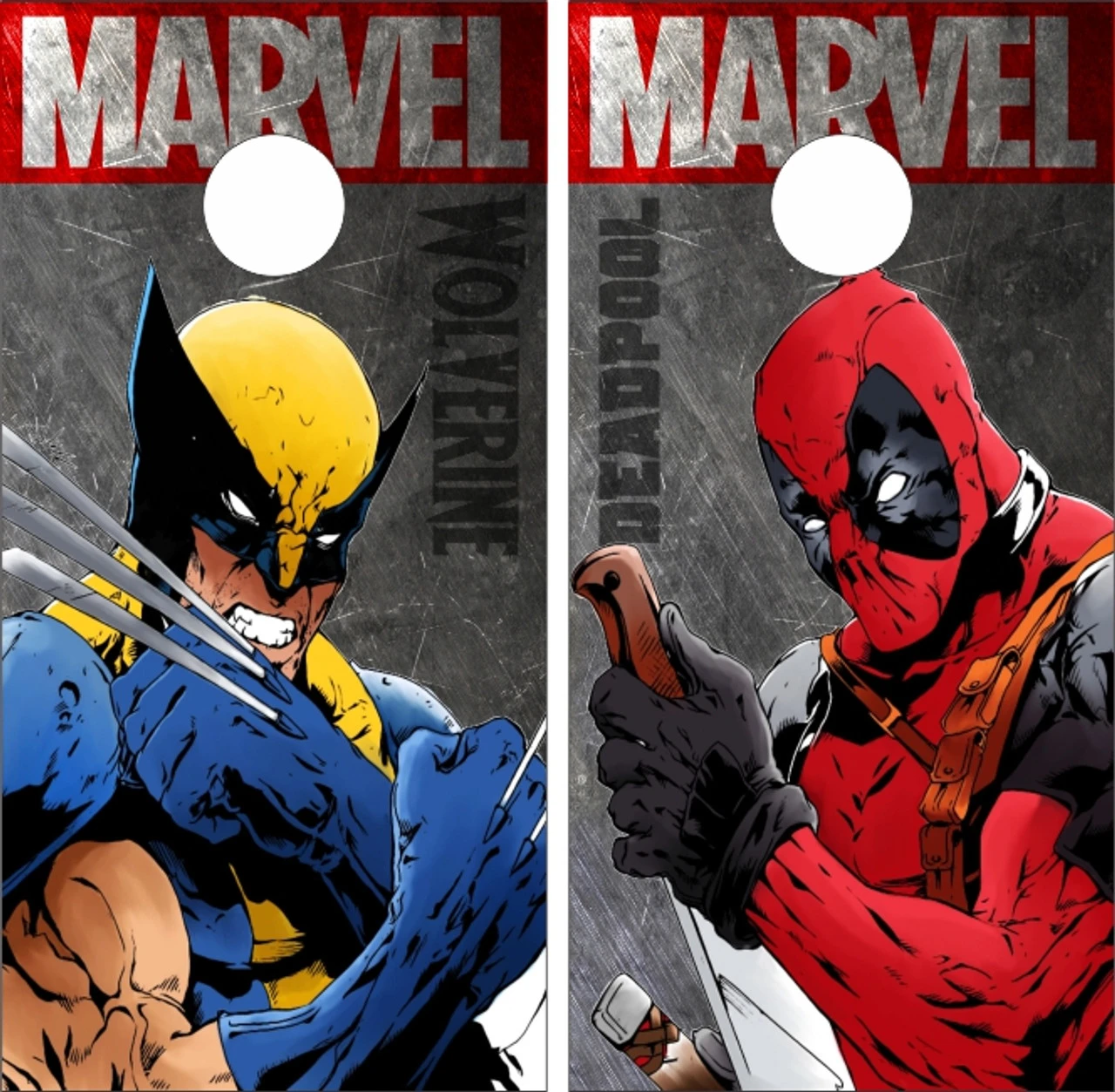 Wolverine And Deadpool Version 3 Cornhole Wraps - Set Of 2 1 Wolverine And Deadpool Version 3 Cornhole Wraps - Set Of 2