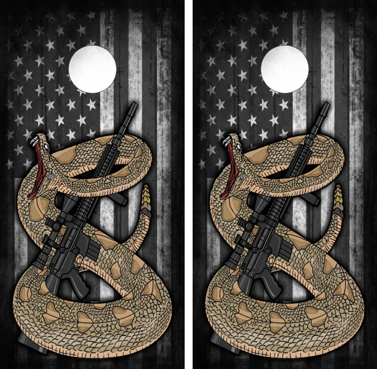 Don't Tread On Me Version 5 Cornhole Set With Bags 2 Don't Tread On Me Version 5 Cornhole Set With Bags - Image 2