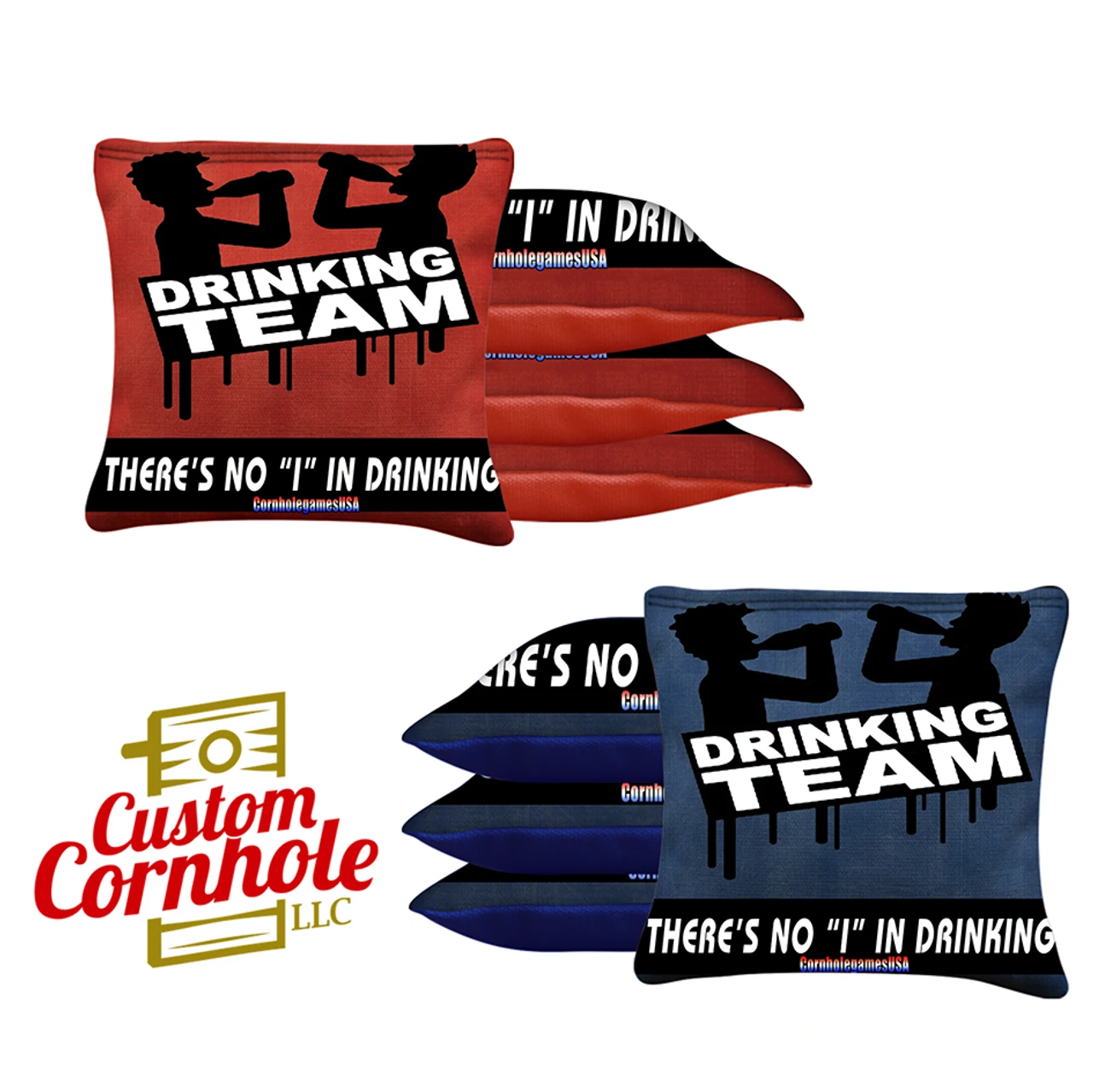 Drinking Team Tournament Cornhole Bags - Set Of 8 1 Drinking Team Tournament Cornhole Bags - Set Of 8