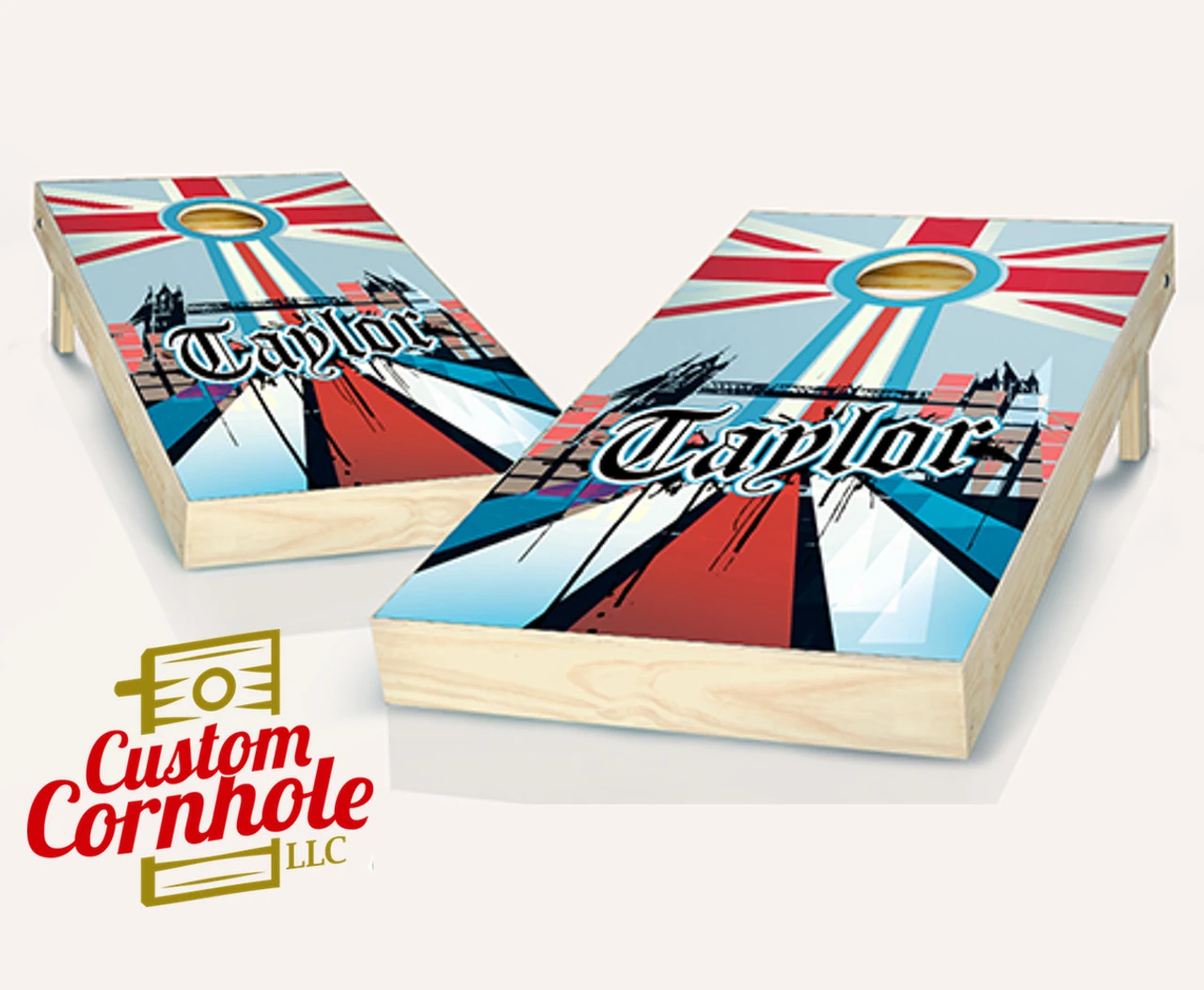 English Surname Cornhole Set With Bags 1 English Surname Cornhole Set With Bags