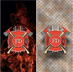 Fireman Logo Cornhole Wraps - Set Of 2