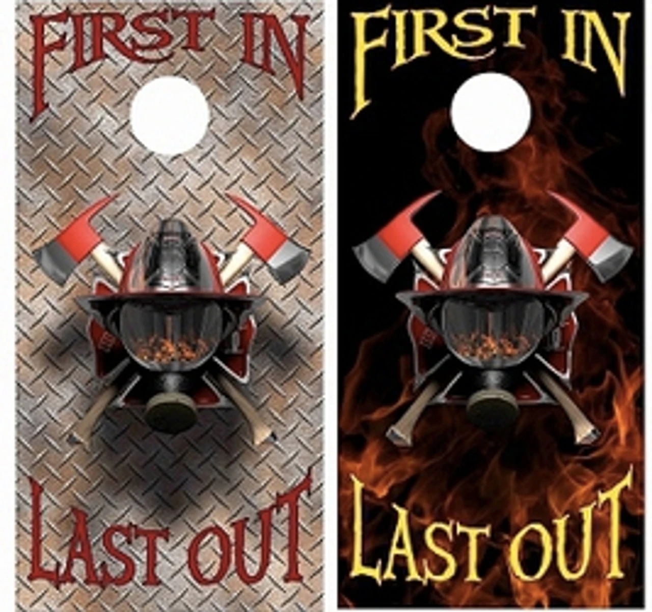 First In Last Out Cornhole Wraps - Set Of 2 1 First In Last Out Cornhole Wraps - Set Of 2