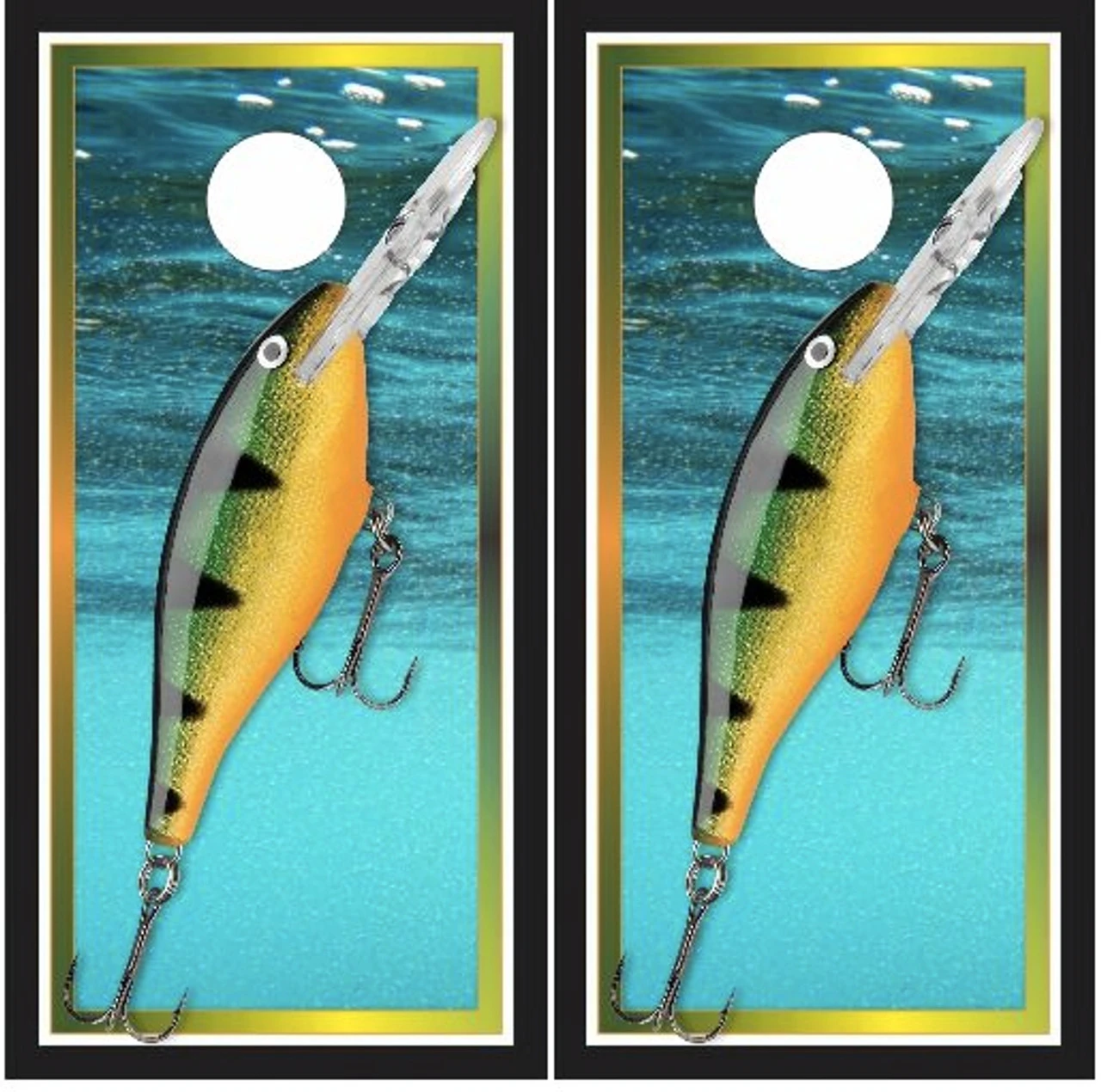 Fishing Lure Cornhole Wraps - Set Of 2 1 Fishing Lure Cornhole Wraps - Set Of 2