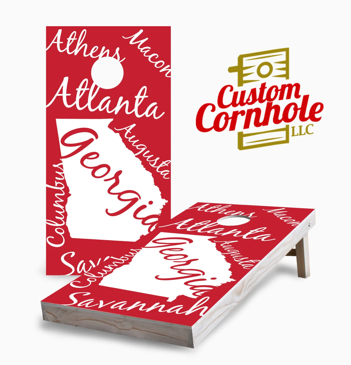 Georgia State Pride Cornhole Set With Bags 1 Georgia State Pride Cornhole Set With Bags