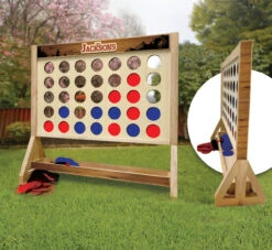 Rustic Personalized Family Giant Connect Four Game