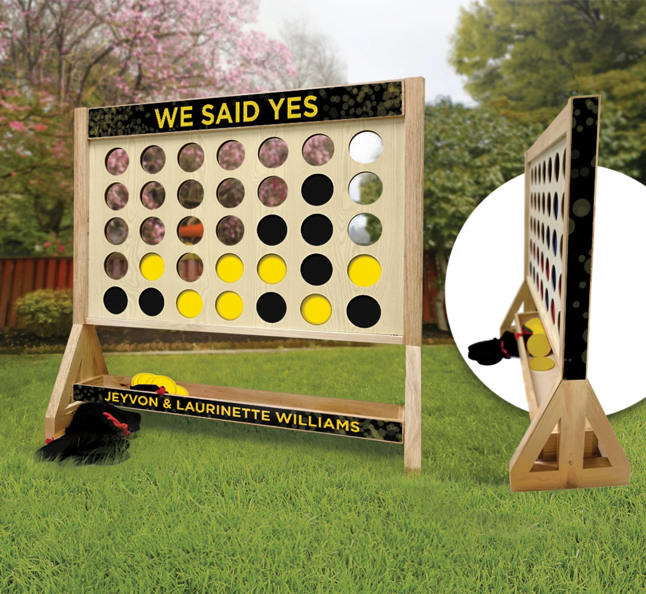 We Said Yes Personalized Wedding Giant Connect Four Game 1 We Said Yes Personalized Wedding Giant Connect Four Game