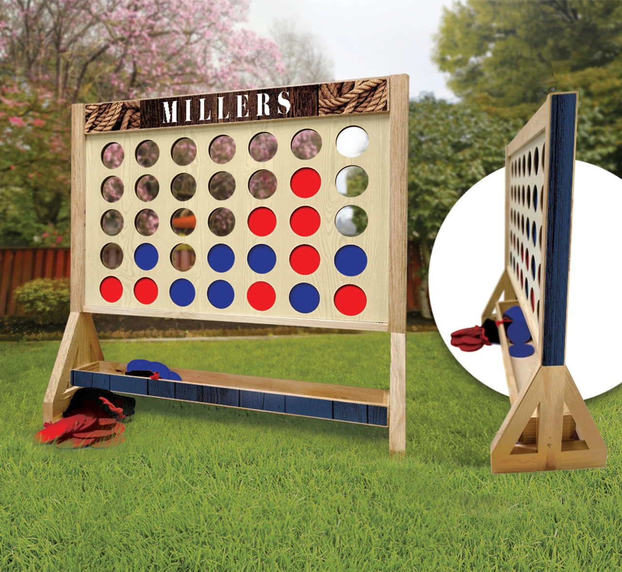 Nautical Personalized Family Giant Connect Four Game 1 Nautical Personalized Family Giant Connect Four Game