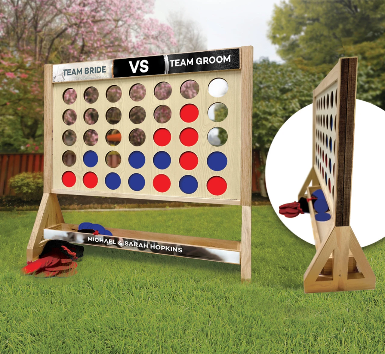 Team Bride Vs Team Groom Personalized Giant Connect Four Game 1 Team Bride Vs Team Groom Personalized Giant Connect Four Game
